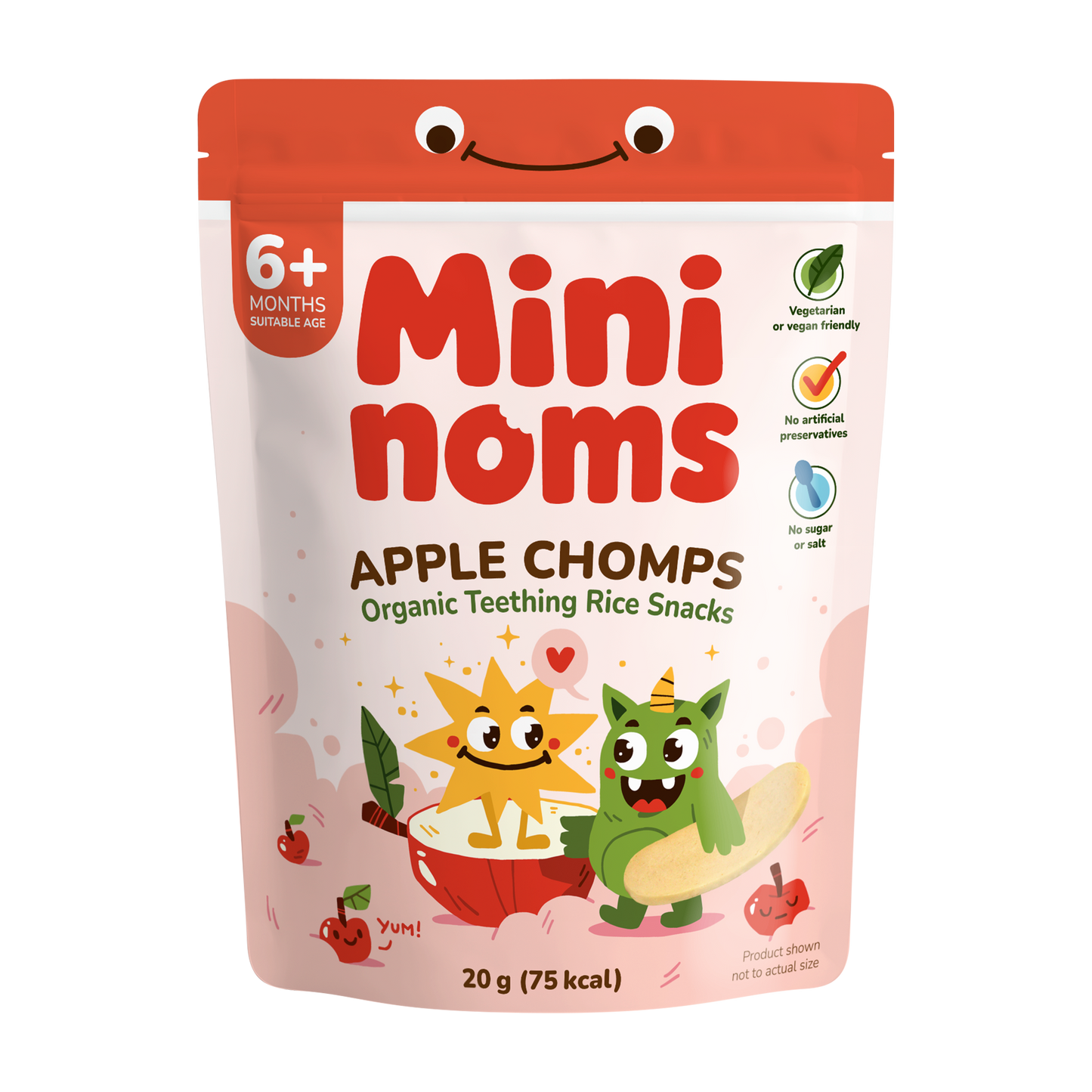 Mininoms Apple Chomps - Organic Teething Rice Snacks