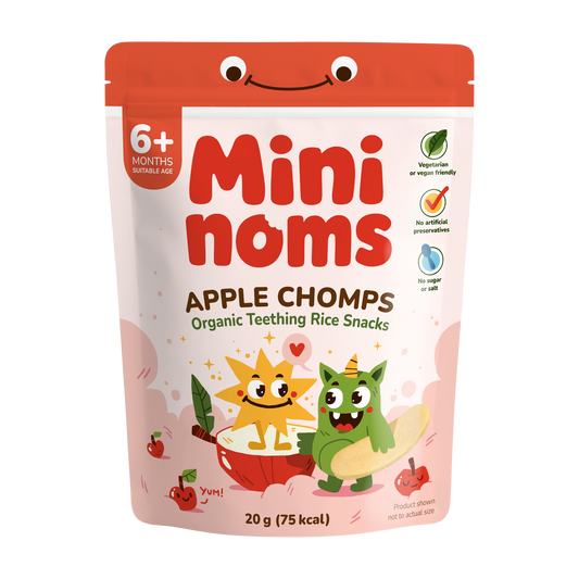 Mininoms Apple Chomps - Organic Teething Rice Snacks
