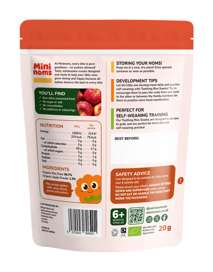 Mininoms Apple Chomps - Organic Teething Rice Snacks