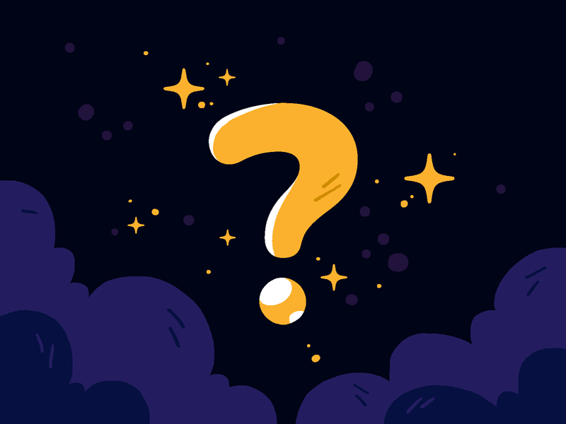 Mystery, cartoon style, question mark