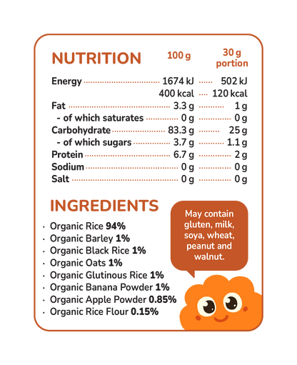 [Pack of 5] Mininoms Apple & Banana Mega Sticks - Organic Rice Snacks