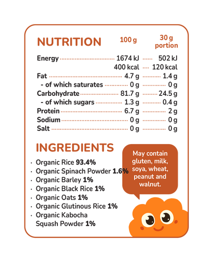 Mininoms Vegetable Mega Sticks - Organic Rice Snacks