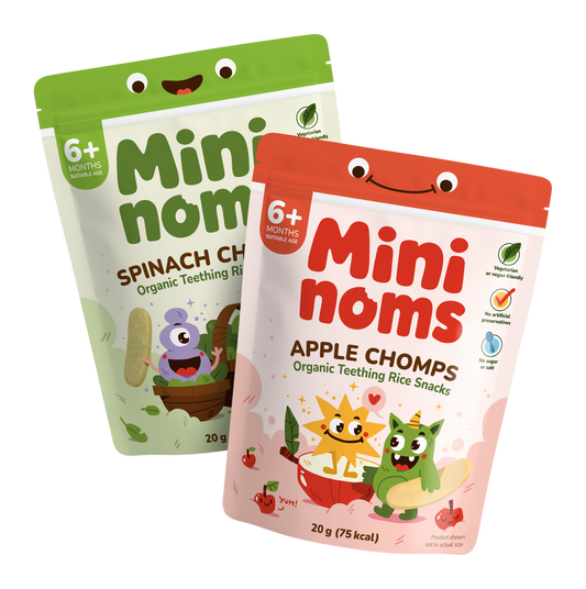 [Taster Bundle] Mininoms Chomps - Organic Teething Rice Snacks - 1 of Each
