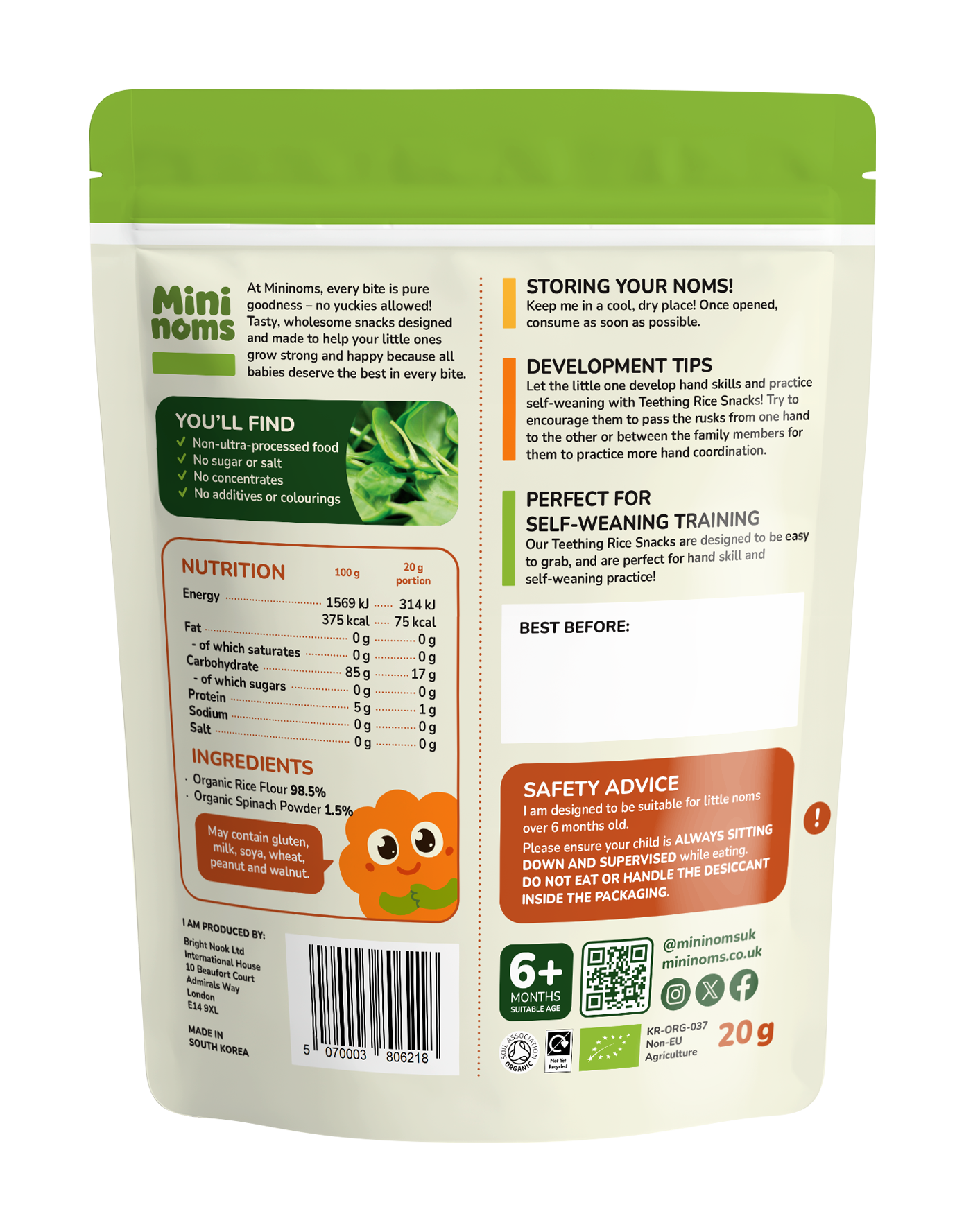 [Taster Bundle] Mininoms Chomps - Organic Teething Rice Snacks - 1 of Each